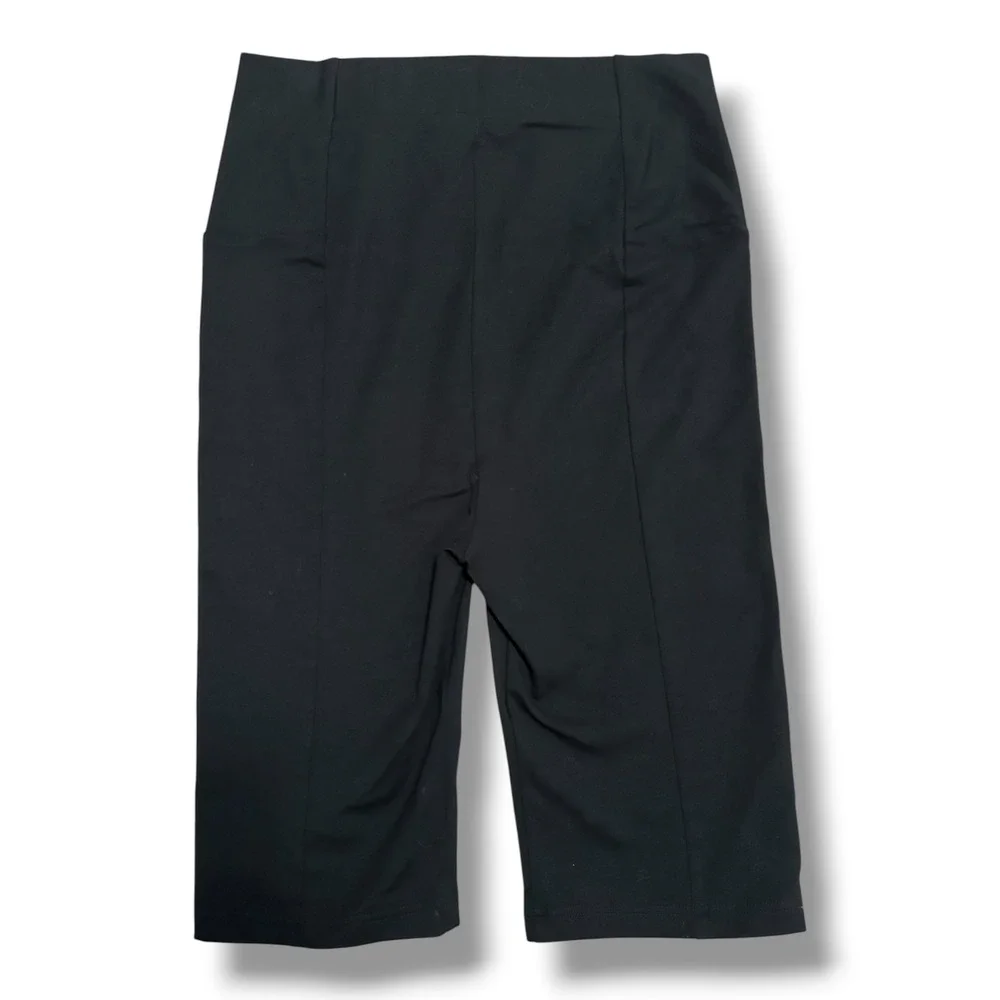 COS‎ Women's NEW Black High Waisted Cotton Blend Biker Shorts Size XS Athletic